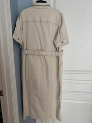 NWT Code Bleu Women’s Whitecap Grey Denim Short Sleeve Belted Midi Dress Sz L