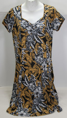 Kim Rogers Women Black Beige White Casual Dress M Petites [ 34 Bust 32W 36L ]