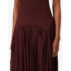 Reformation Women&rsquo;s Georgette Rayon Camella Maxi Dress – Mahogany – Sz 4 – $348