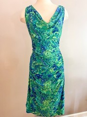 Lauren Ralph Lauren Jersey Sleeveless Cowl Neck side ruched dress