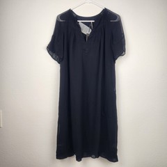 Just Female Afrodite Dress in Black Size XS Short Sleeve V Neck Knee Length NWT