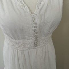 White Linen Women’s Dress Size Small from Israel