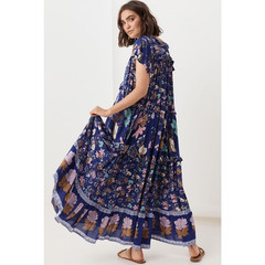 Spell and The Gypsy Collective Wild Bloom Gown Navy Size Small