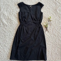 silk blend Margaret Howell dress made in Japan dark navy