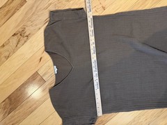 Eileen Fisher Casual V-Neck Textured Cotton Gauzy Midi Dress Olive Gray Brown