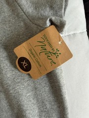 Nature India Gray S/S DRESS 96% Organic Cotton / 4% Spandex Size XL NEW NWT
