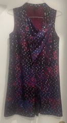 EDUN SZ M JEWEL-TONE SHEATH DRESS WITH DIAGONAL 2-WAY ZIPPER, SEXY!