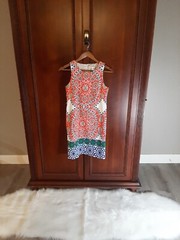 London Times Womens Size 8 Boho Pattern Knee-Length Dress 97% Cotton 3% Spandex