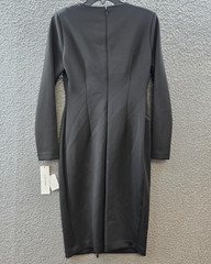 Calvin Klein Exposed-Zipper Scuba Sheath Dress Women&rsquo;s 10 Black Zip Closure