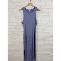 Beyond Yoga Formation Tank Dress Womens L Periwinkle Blue Ribbed Side Slit