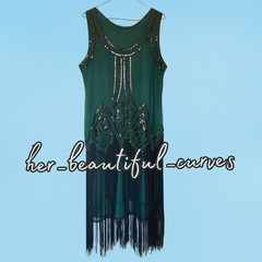 ROMAN 20s GATSBY SEQUINED BEADED FRINGED FLAPPER PARTY DRESS SIZE 18 new