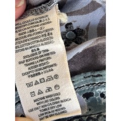 Free People Lavender Grey Paisley Babydoll Mini Dress Long Sleeve Womens Medium