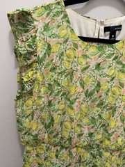 Aqua Clipdot Ruffle Lemon Print Dress Size XL NWT