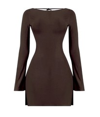 Fashion Boutique Women’s Brown Long Sleeve Mini Dress Size Médium NWT