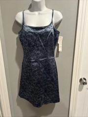 Maria Bianca Nero Dress Size Medium Blue Floral Spaghetti Strap Vintage Prom