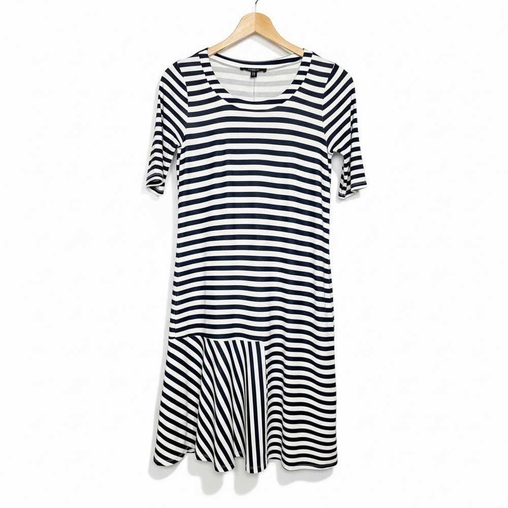 Weekend Max Mara Dindi Stripe Jersey Midi Dress XS Italy Quiet Luxury Nautical