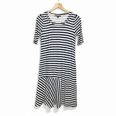 Weekend Max Mara Dindi Stripe Jersey Midi Dress XS Italy Quiet Luxury Nautical