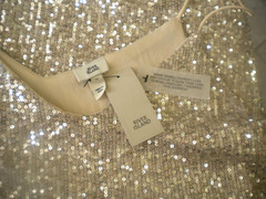 SIZE M SILVER SEQUINNED CHEMISE LINED RIVER ISLAND LABEL BOX02