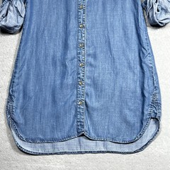 Cloth & Stone Dress Sz Medium Light Wash Button Front Chambray Roll Tab Sleeves