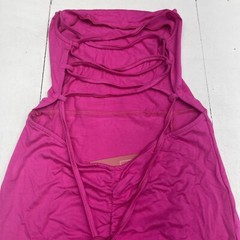 Verdusa Pink Lace Up Backless Split MIDI Dress Women’s Size Small New