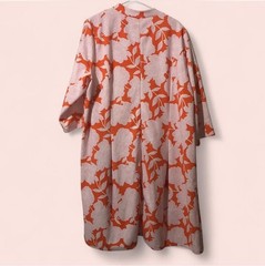 Amanda Charles Pink Floral Trench Coat With Colored Waist Stripe, Belled Sleeves