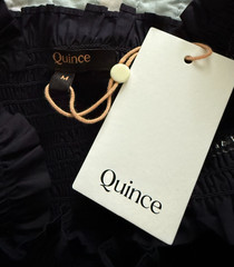 Quince Organic Cotton Poplin Smocked Midi Dress Sundress Tiered Ruffle Black M