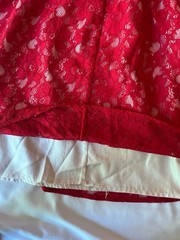 French Connection Half-sleeve Mid-thigh Length Red Lace Dress Women’s Size 8