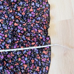 Stitch & Pine Floral Mini Dress Women Ruffle Tiered L Boho Black Pink Blue Chic