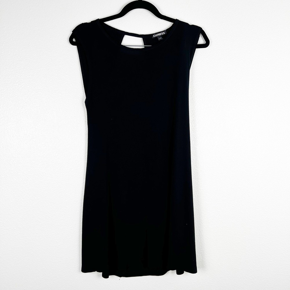 Express Women&rsquo;s Open Back Lightweight Sleeveless Dress Black Sz S
