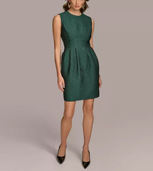 Donna Karan New York Petite Pleated Metallic Jacquard Dress MSRP $169
