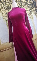Ao Dai Nhung Hồng Đậm (S, M, L,XlL, 2XL, 3XL) – Kèm Quần