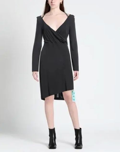 OFF-WHITE Asymmetrical Mini Black Dress – Size 42 – US 6 PTP 16.5&Prime; BNWT $1,013