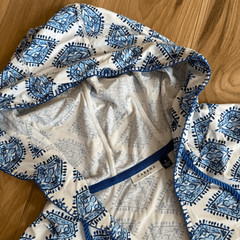 Cabana Life Seascape Coverluxe Hooded Cover-Up UV Protected Fringe Size M
