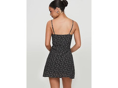 Princess Polly Jaye Mini Dress Black Pink Floral Strappy Size 8 NWT