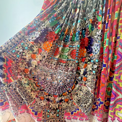 Camilla Rainbow Road Maxi Dress, Silk, Wear Multiple Ways, Rare, Vintage OSFA.