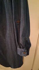 DB Est 1962Denim Shirt Dress Lightweight Chest Pockets Convertible Sleeve Length