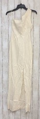 Neglige Womens The Lin One Shoulder Maxi Dress XS Creme Linen Blend Slit *Read