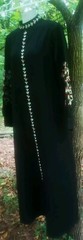 MAI & FUN Middle Eastern Moroccan Arabic Style Black Floral Kaftan Dress Size XL