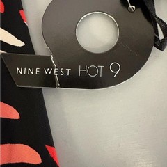 Nine West Vibrant Red and Black Long Sleeve Dress 450
