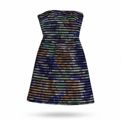 Y2K Clubwear BCBGMAXAZRIA Strapless Silk Bodycon Mini Dress Size 0 Stripe NWT