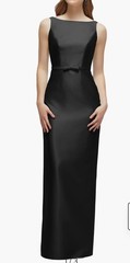 Alfred Sung Satin Twill Gown, belt With Bow Detail ,Sz 8R, New,belt