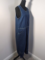 VTG Basic Edition Denim Sleeveless Maxi Dress, Women&rsquo;s S, Pockets Dark Wash