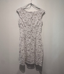 Vince Camuto Women&rsquo;s Ivory Floral Lace A-Line Dress Sleeveless 6P