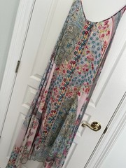 Johnny Was Floral Maxi Dress With Embroidered Ribbon Detail XL