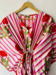 Indian Vintage 100% Cotton Long Beach Maxi Kaftan Dress One Size Caftan Kimono