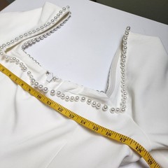 Odd Muse Womens The Ultimate Muse Pearl Dress Size XL White Square Neck Bridal