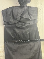 Snap Sz 14W Black Lined One Shoulder Ruffle Bodycon Polyester Nylon Formal Dress