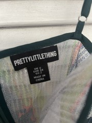 Pretty Little Thing Multi Ombré Sheer Sequin Strappy Bodycon Dress UK Size 6