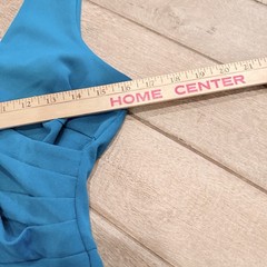 WOOSEA Mermaid Gown Maxi Dress Small Teal Ruched Split Slit V-Neck NWT Cocktail