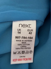 Next Navy Eyelet Broderie Anglaise Shift Dress with Blue Lining – size 14
